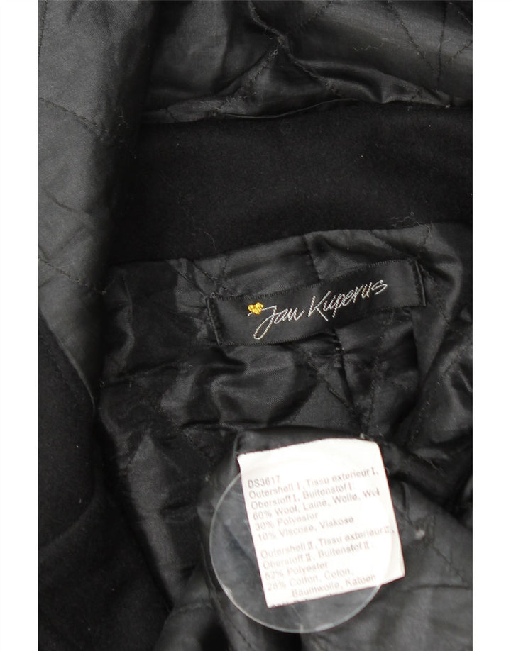 Montgomery con cappuccio da donna vintage UK 14 grande lana nera