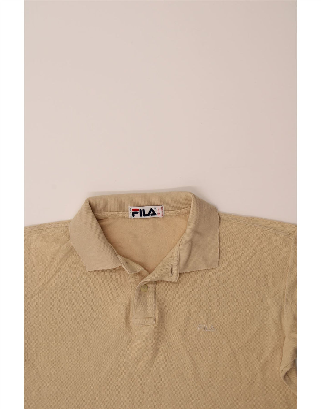 FILA Mens Polo Shirt IT 46 Small Beige Cotton Vintage Fila and Second-Hand Fila from Messina Hembry 