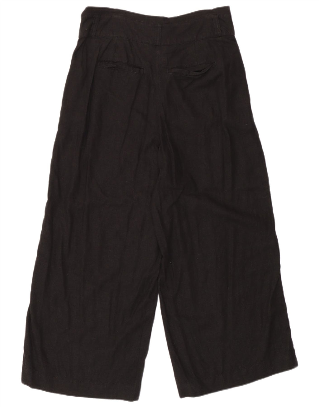 FAT FACE Pantaloni capri da donna a gamba larga UK 10 Small W30 L23 Lino nero