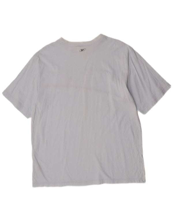 T-shirt grafica da uomo Reebok Top 2XL in cotone blu