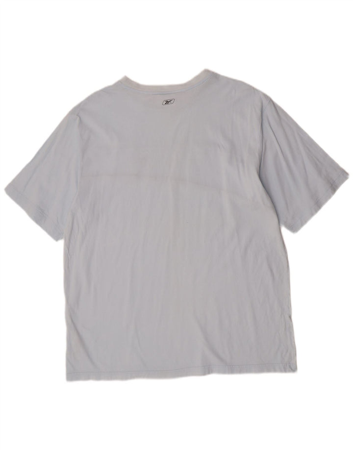 T-shirt grafica da uomo Reebok Top 2XL in cotone blu