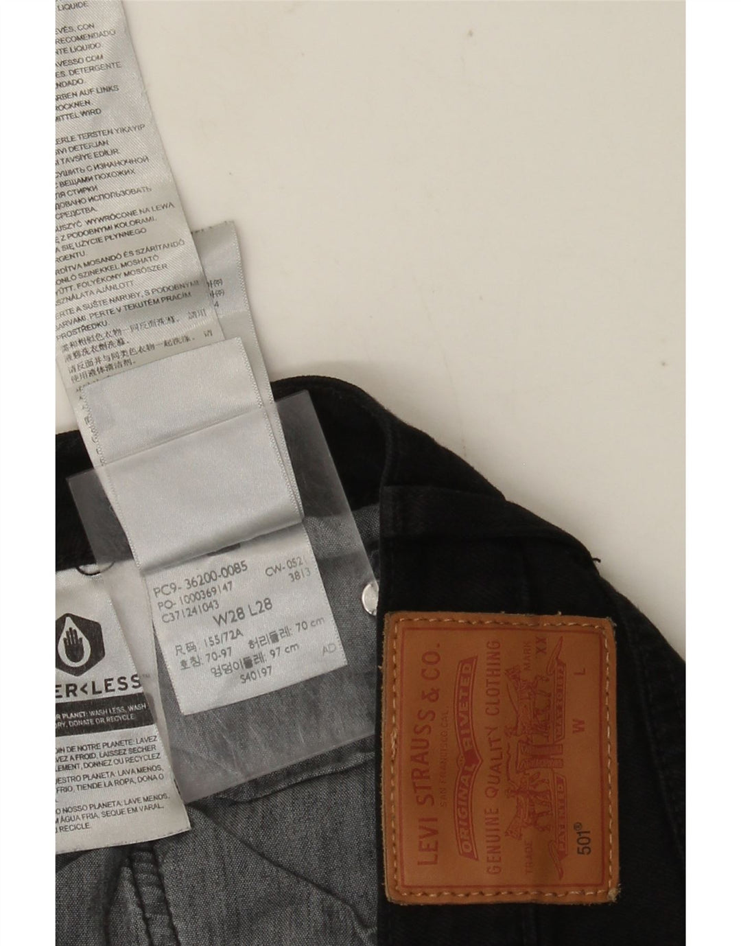 Jeans dritti 501 da donna Levi's W28 L28 cotone nero