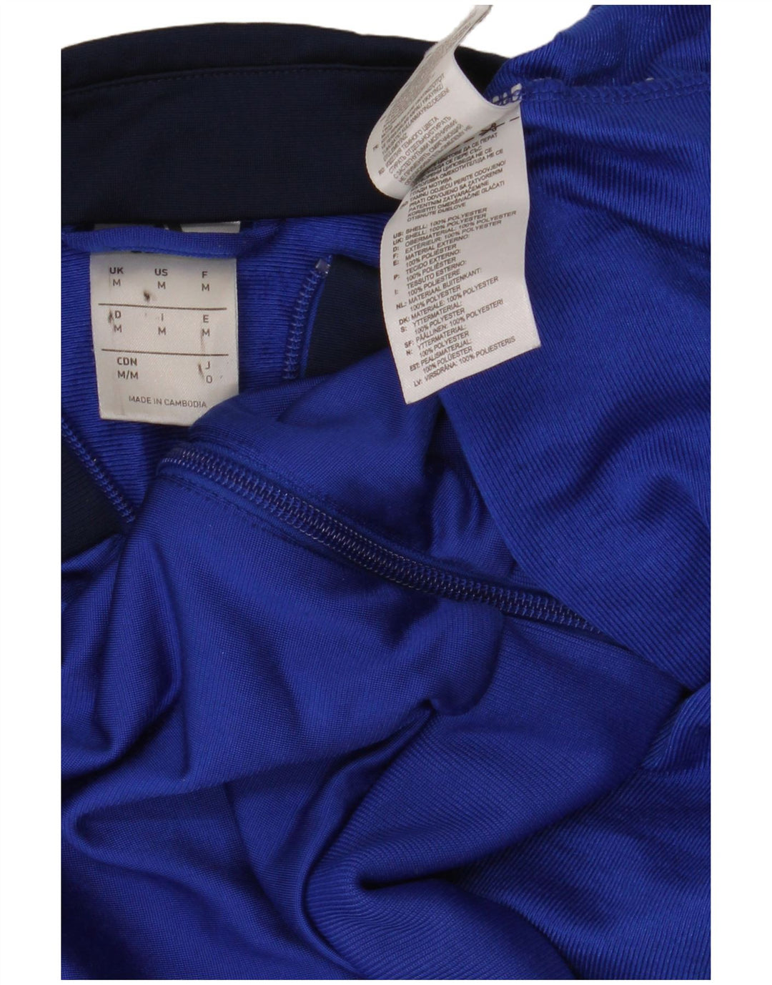 Giacca superiore della tuta da uomo Adidas in poliestere blu medio