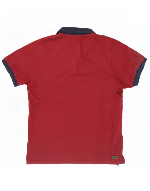 Polo da rugby da uomo Ellesse XL in cotone a righe marrone