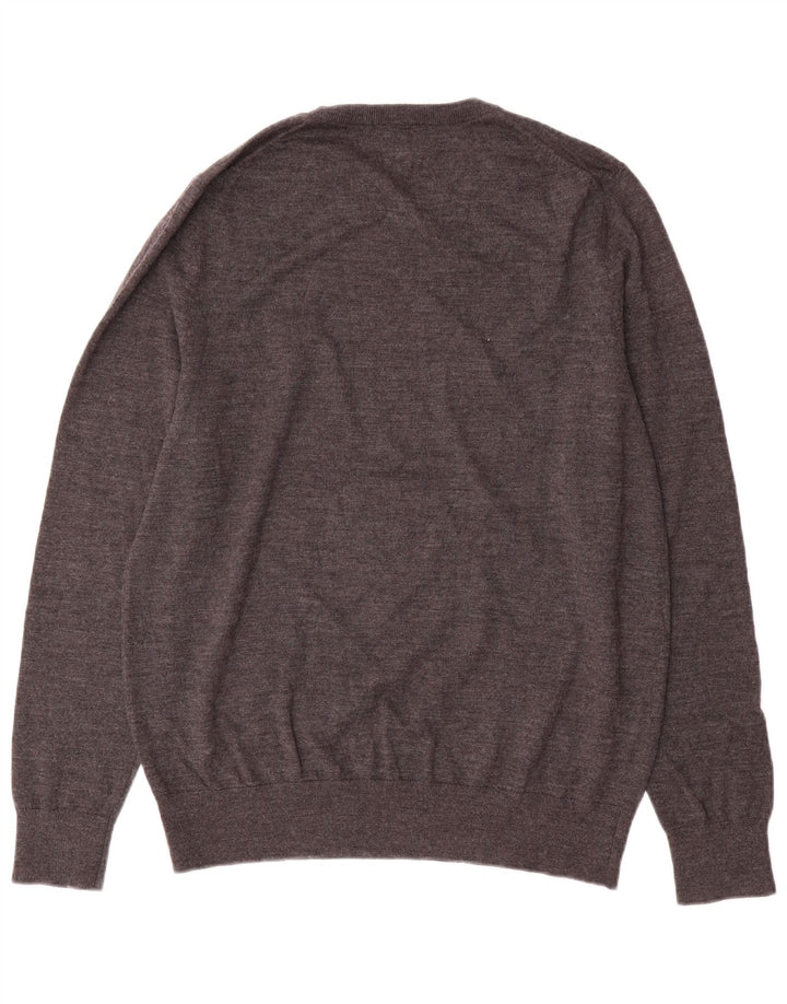 Maglione girocollo da uomo John Lewis, grande lana merino grigia