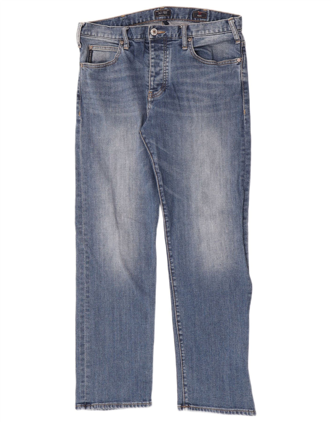 Jeans dritti da uomo Armani W34 L30 in cotone blu