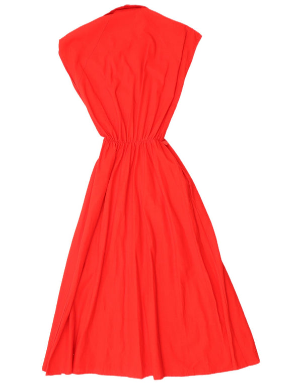 Abito lungo da donna vintage UK 8 piccolo rosso