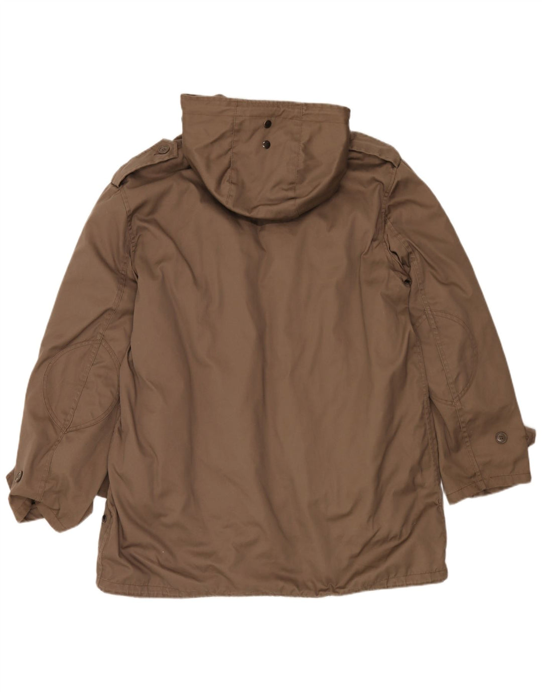 Soprabito vintage da uomo con cappuccio UK 42 XL poliestere marrone