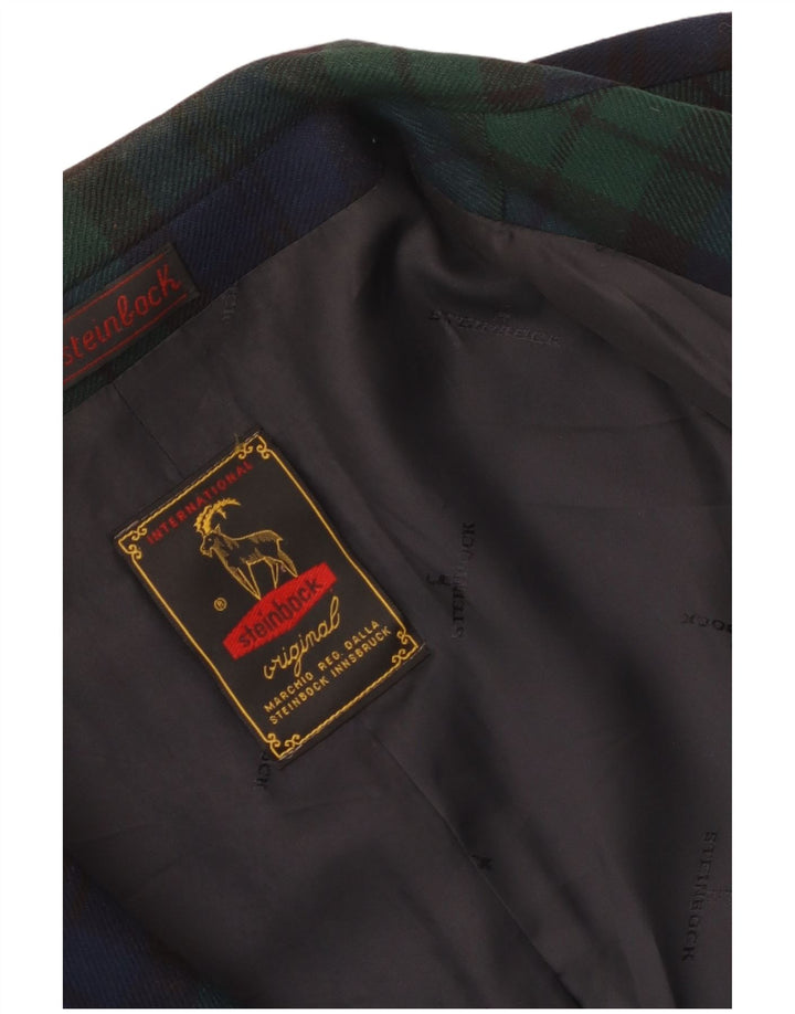 Giacca blazer da donna a 3 bottoni Steinbock UK 18 XL blu navy a quadri