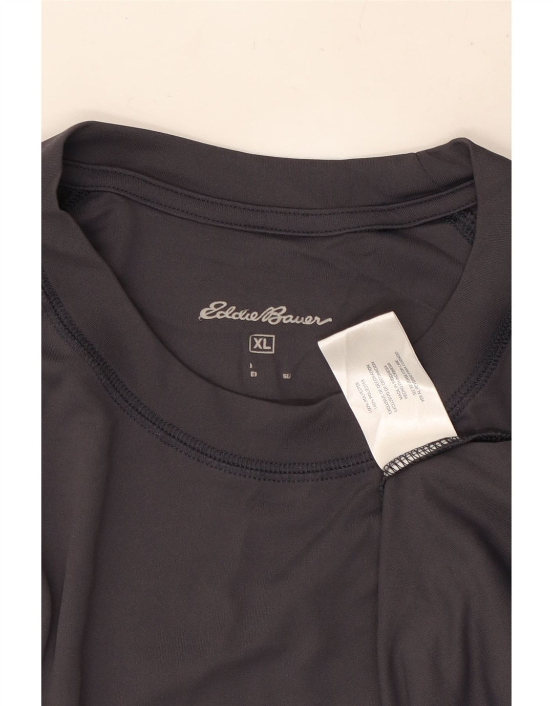 EDDIE BAUER Top grafico da uomo manica lunga XL poliestere grigio