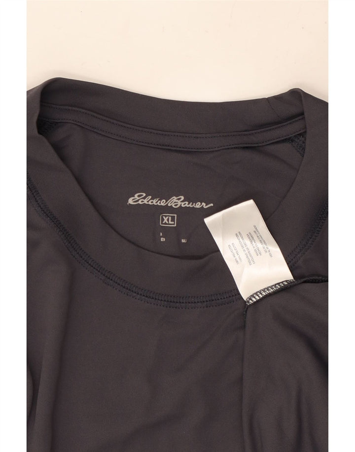 EDDIE BAUER Top grafico da uomo manica lunga XL poliestere grigio