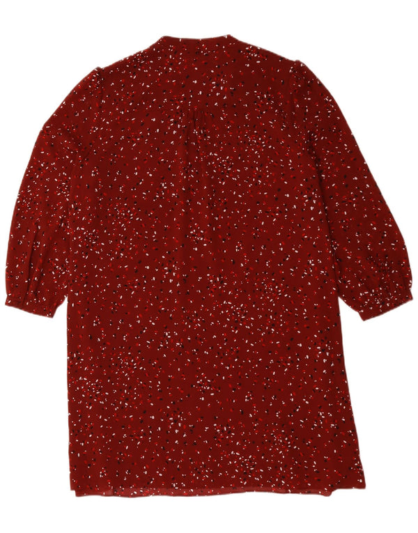 Abito a trapezio a maniche lunghe da donna Hobbs UK 14 Grande poliestere floreale rosso