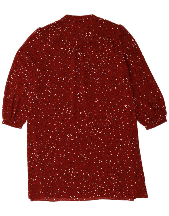 Abito a trapezio a maniche lunghe da donna Hobbs UK 14 Grande poliestere floreale rosso
