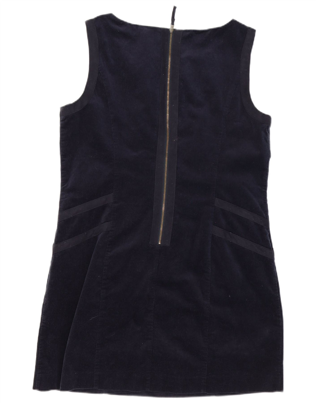 LAURA ASHLEY Abito tubino in velluto a coste da donna UK 16 Large Blu Navy