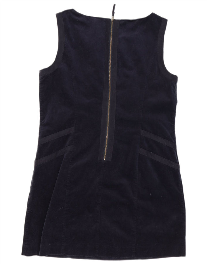 LAURA ASHLEY Abito tubino in velluto a coste da donna UK 16 Large Blu Navy