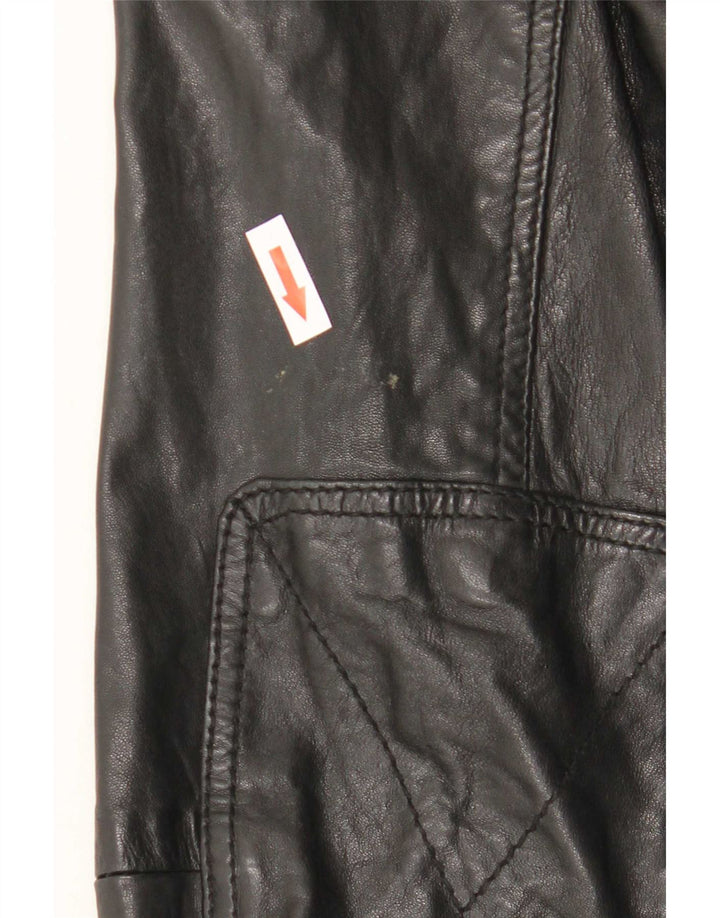 Giacca in pelle da uomo Massimo Dutti UK 42 XL Pelle di pecora nera