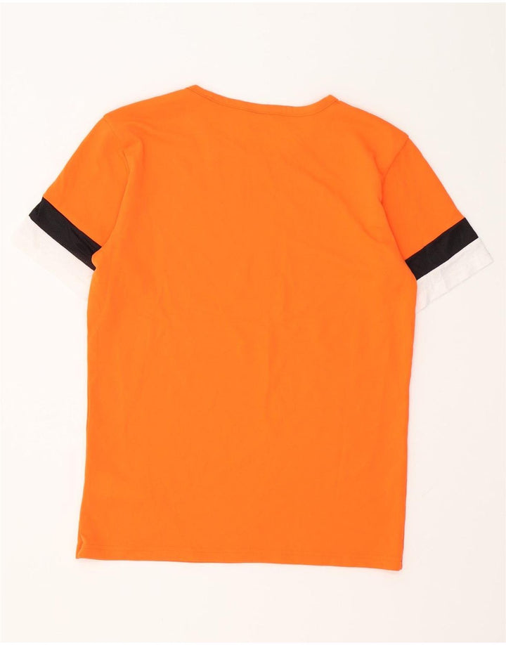 T-shirt da uomo PUMA Top in poliestere color block arancione medio