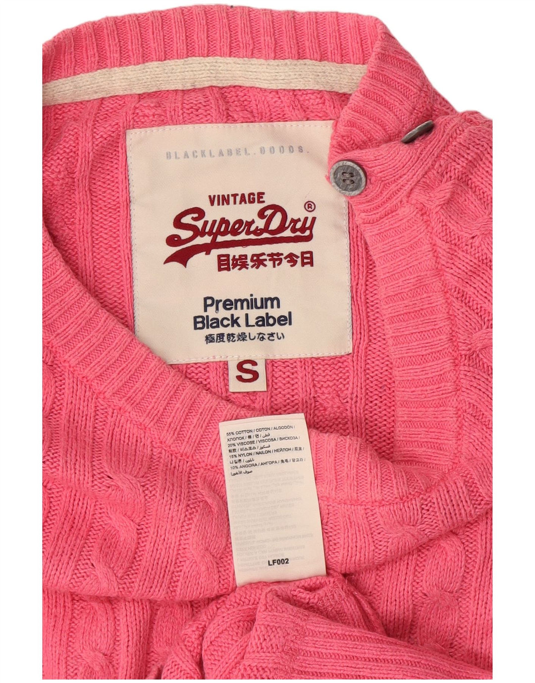 Maglione maglione con scollo a barca da donna Superdry UK 10 piccolo cotone rosa