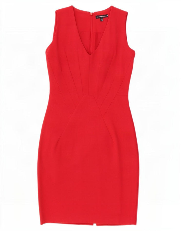 Abito tubino senza maniche da donna Warehouse UK 6 XS rosso poliammide
