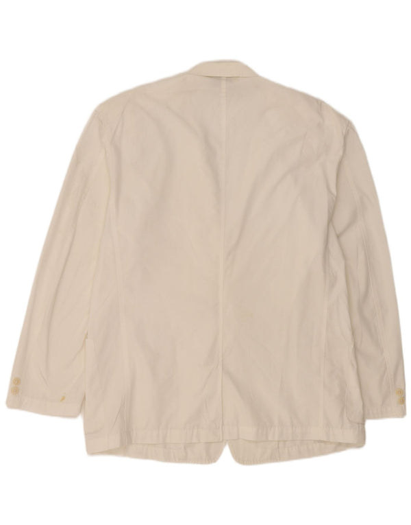 STEFANEL Mens 2 Button Blazer Jacket UK 42 XL White Polyester