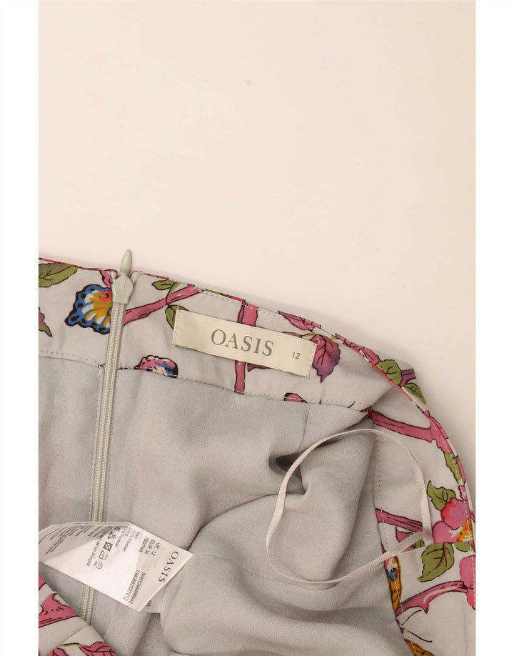 Minigonna avvolgente da donna Oasis UK 12 media W32 floreale multicolore