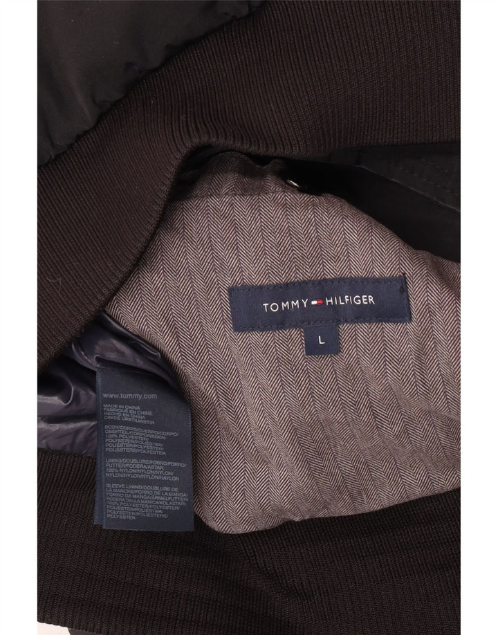 Giacca imbottita con cappuccio da uomo Tommy Hilfiger UK 40 grande poliestere nero