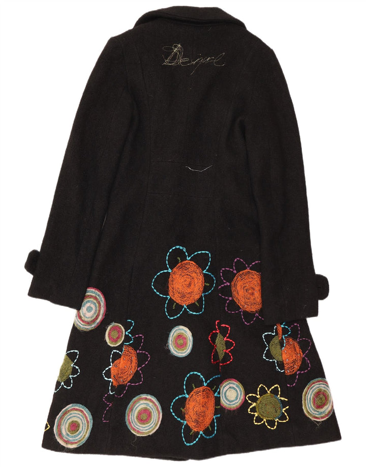 Desigual Soprabito grafico da donna EU 38 Viscosa floreale nera media