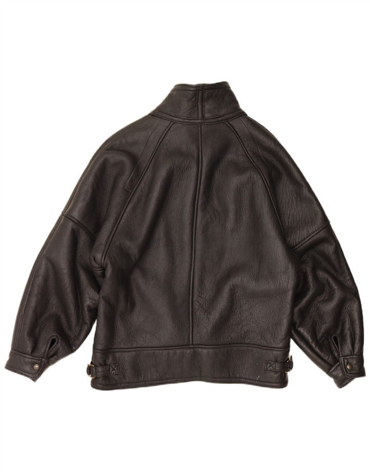 Giacca in shearling vintage da uomo IT 54 2XL Shearling nero
