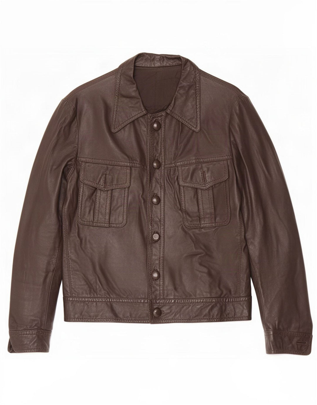 Giacca in pelle vintage da uomo UK 36 piccola marrone