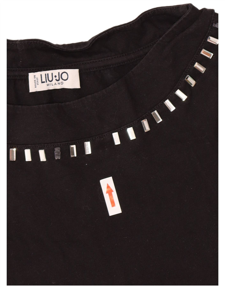 T-shirt da donna Liu Jo Top UK 10 piccola in cotone nero