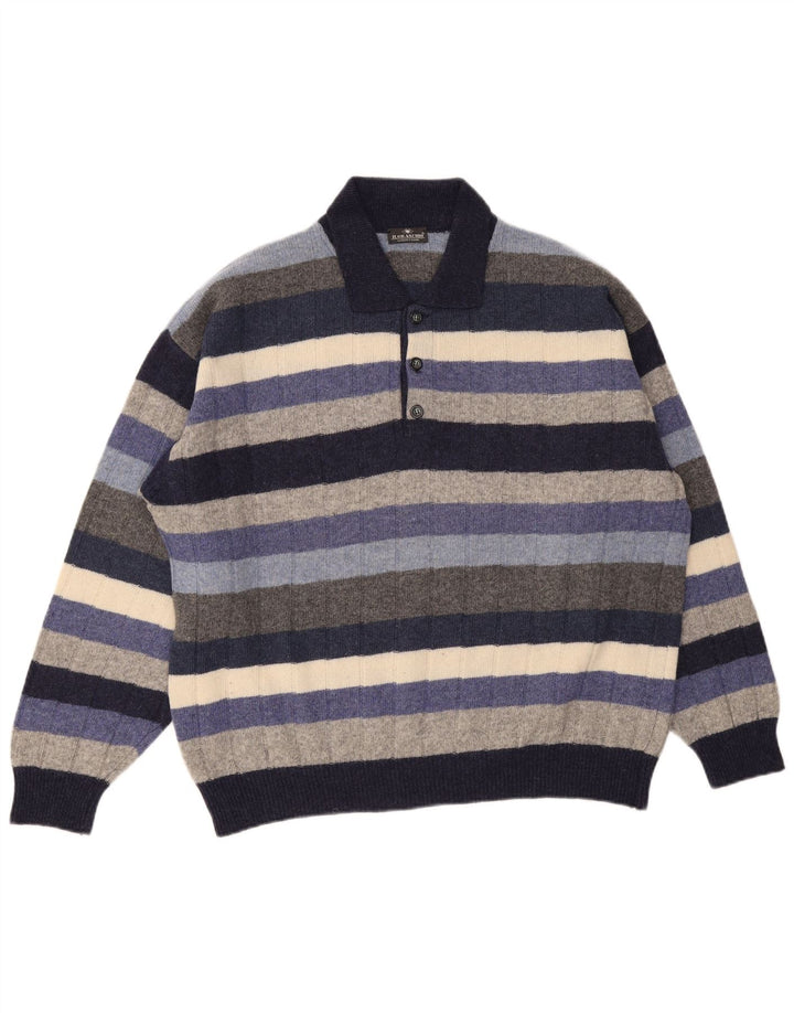 Maglione da uomo con collo alto Il Granchio 2XL a righe multicolore