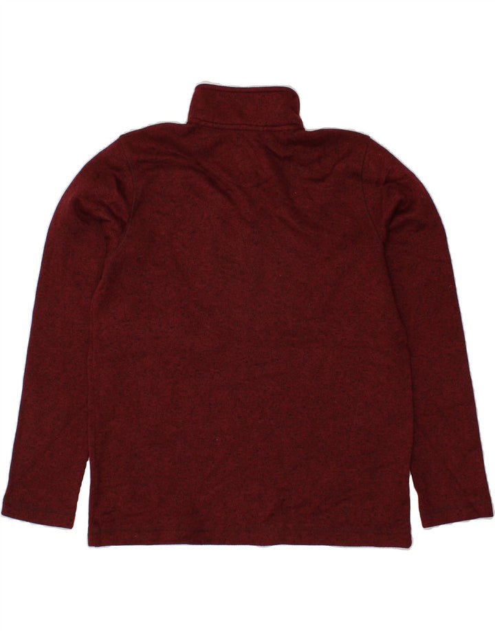 EDDIE BAUER Mens Zip Neck Sweatshirt Jumper Large Maroon Polyester Vintage Eddie Bauer and Second-Hand Eddie Bauer from Messina Hembry 