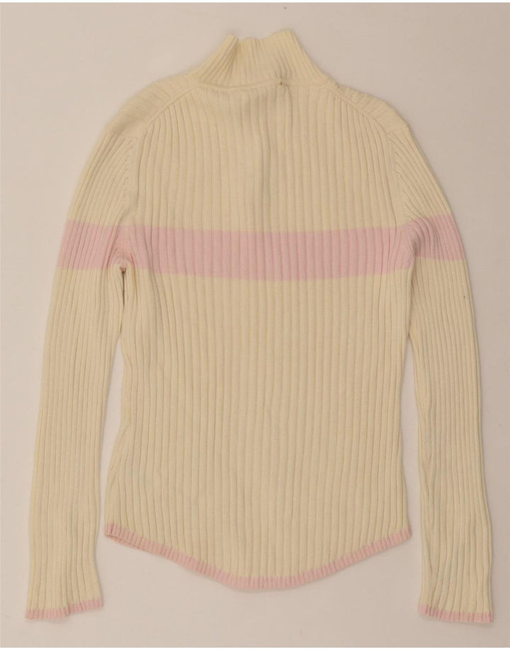 TOMMY HILFIGER Womens Button Neck Jumper Sweater UK 14 Large Off White Vintage Tommy Hilfiger and Second-Hand Tommy Hilfiger from Messina Hembry 