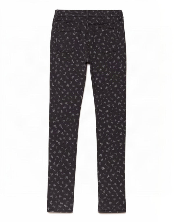 Pantaloni casual skinny da donna Benetton UK 6 XS W25 L28 Cotone floreale grigio