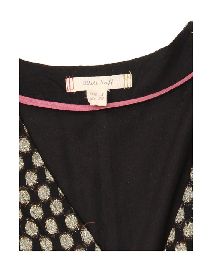 WHITE STUFF Womens 3/4 Sleeve Maxi Dress UK 8 Small Black Polka Dot Vintage White Stuff and Second-Hand White Stuff from Messina Hembry 