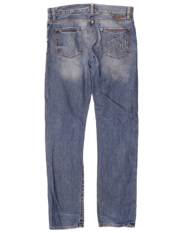 Jeans dritti Guess ragazzo con vestibilità regolare effetto invecchiato 15-16 anni W32 L33 Blu