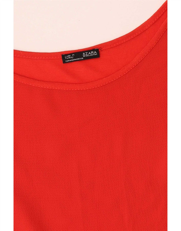 Top in camicetta da donna Zara UK 12 rosso medio