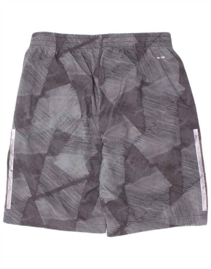 Pantaloncini sportivi Adidas Climalite da ragazzo 13-14 anni in poliestere geometrico grigio