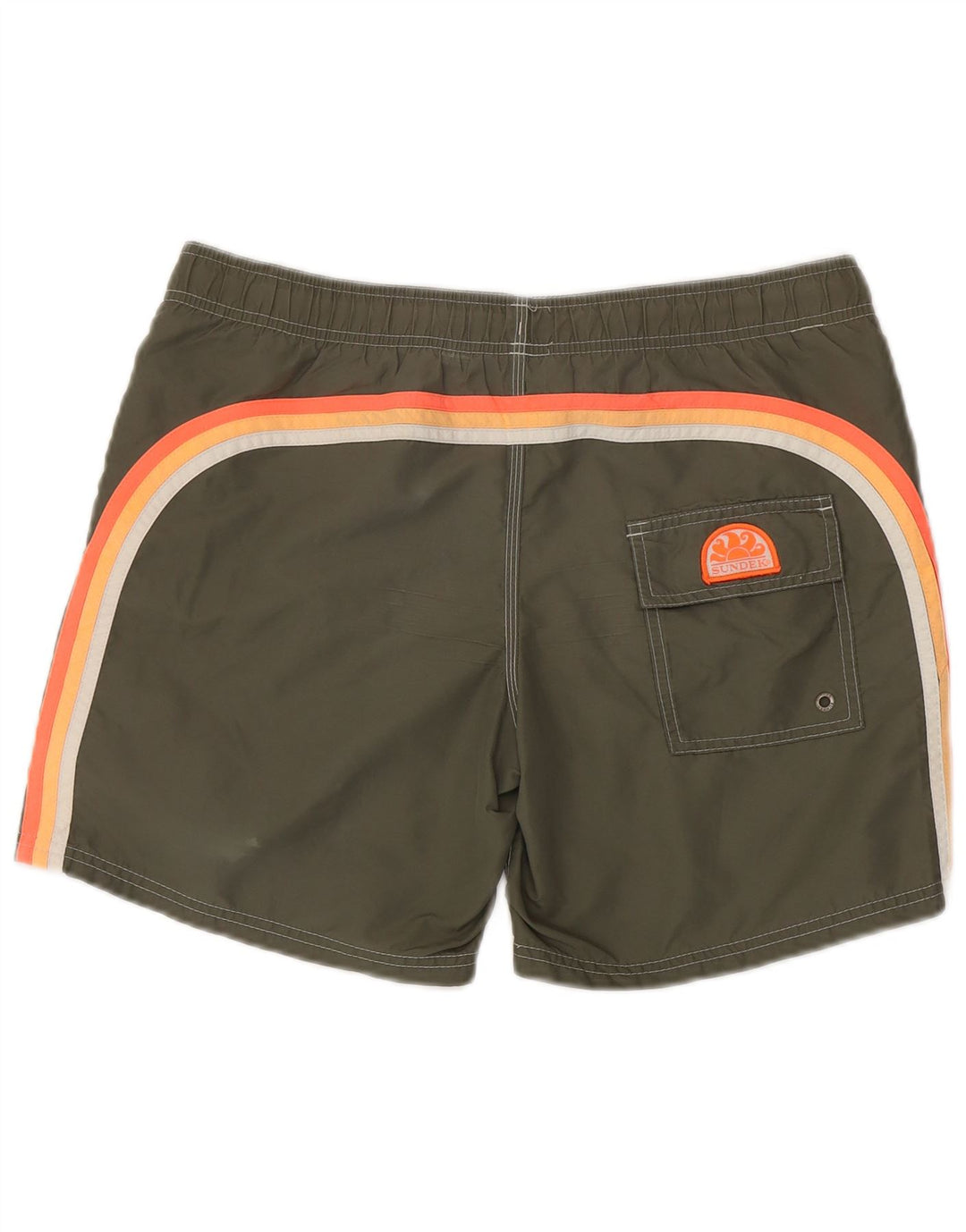 Pantaloncini da bagno da uomo Sundek piccoli in nylon color block kaki