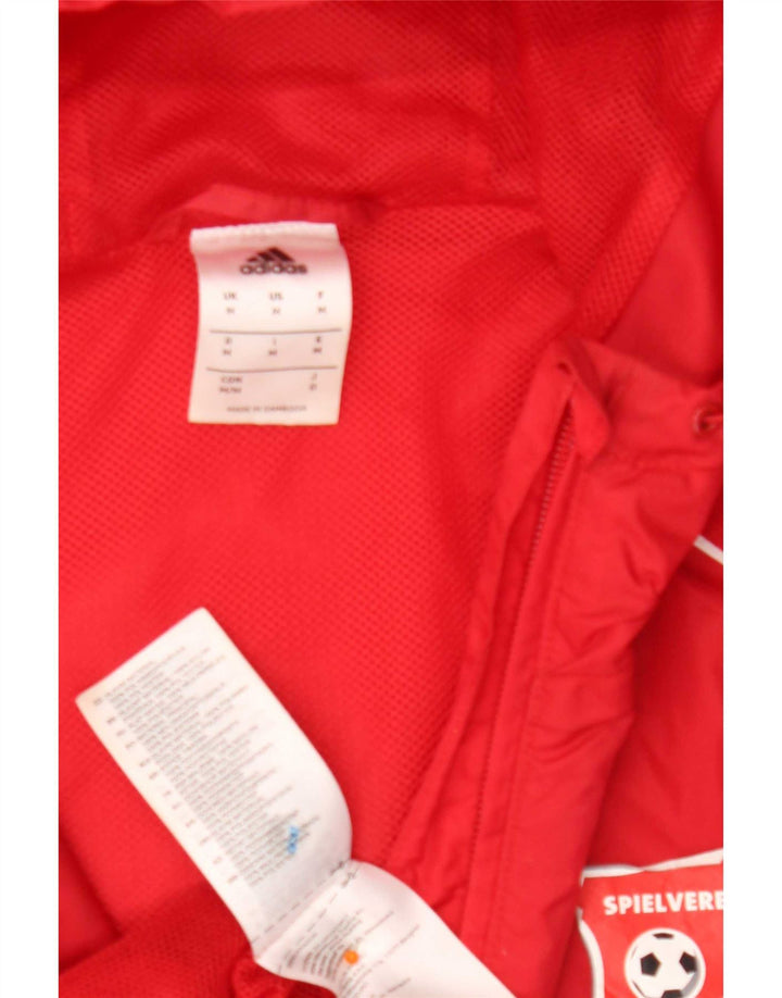 Giacca sportiva da uomo con cappuccio grafico Adidas, giacca media, in nylon rosso