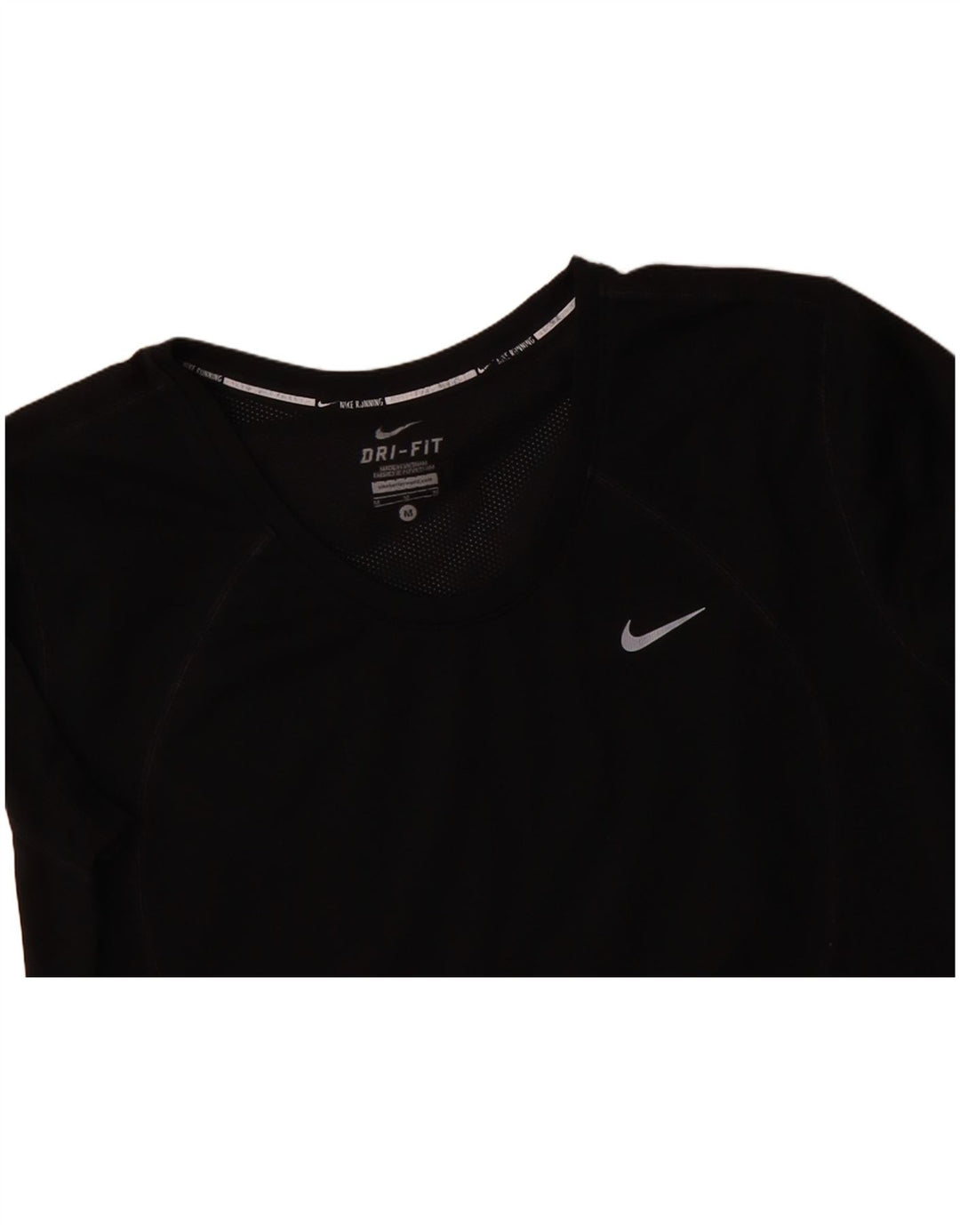NIKE Womens Dri Fit T-Shirt Top UK 12 Medium Black
