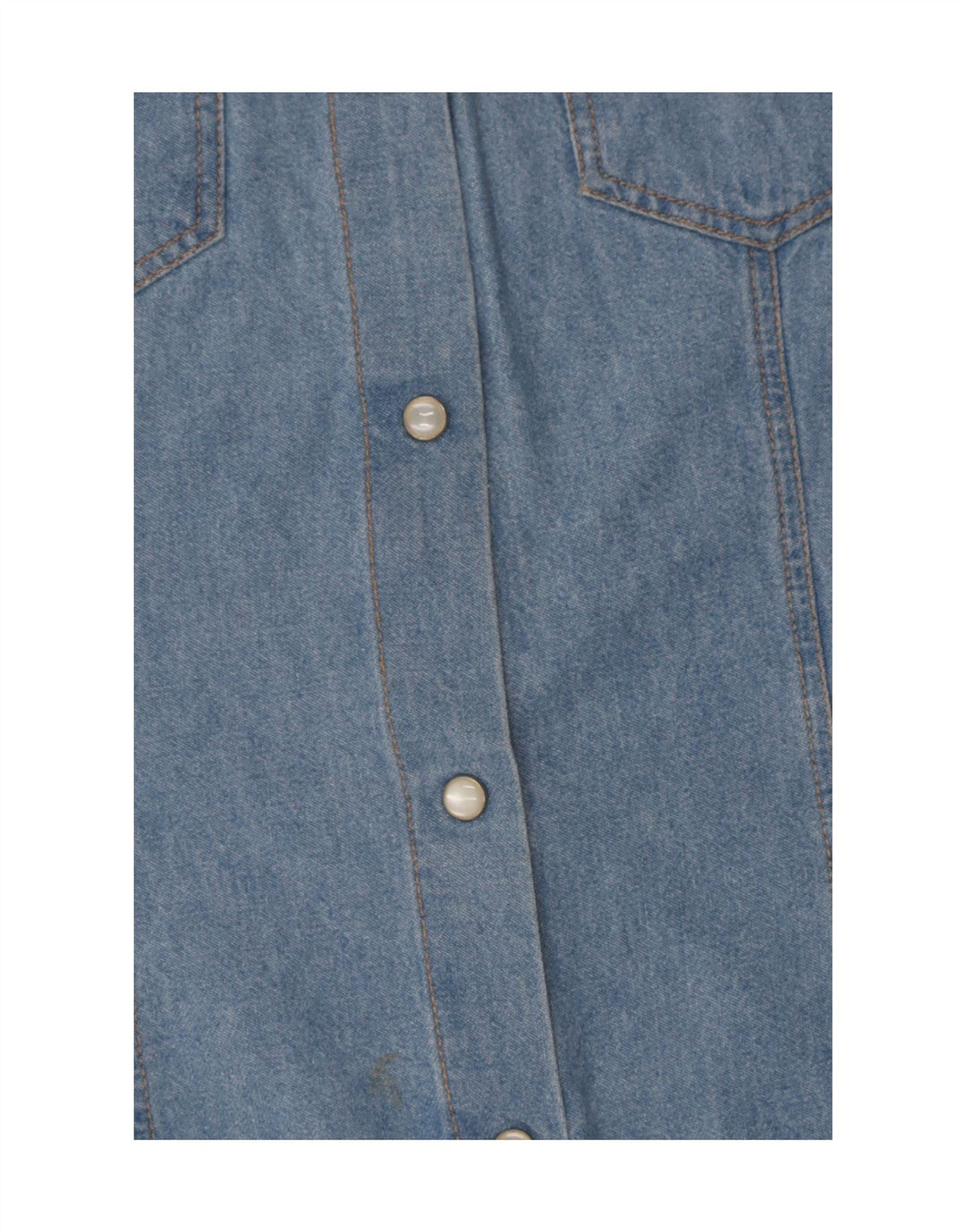 E Camicia Di Jeans Senza Maniche Da Donna IT 46 Large Blu Cotone