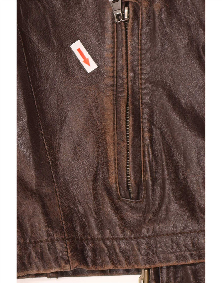 Giacca in pelle da uomo In Extenso UK 40 Large Marrone