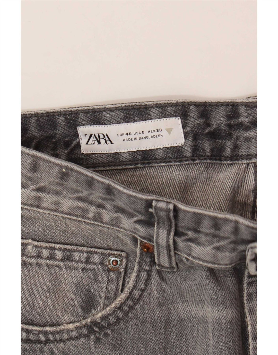 Jeans dritti da donna Zara EU 40 medio W30 L29 Grigio