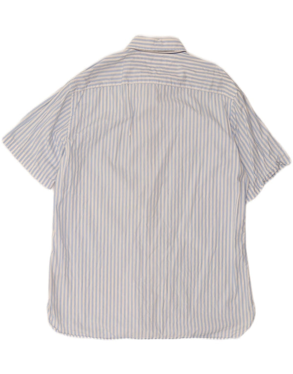 Camicia da uomo a maniche corte personalizzata Tommy Hilfiger XL in cotone gessato blu