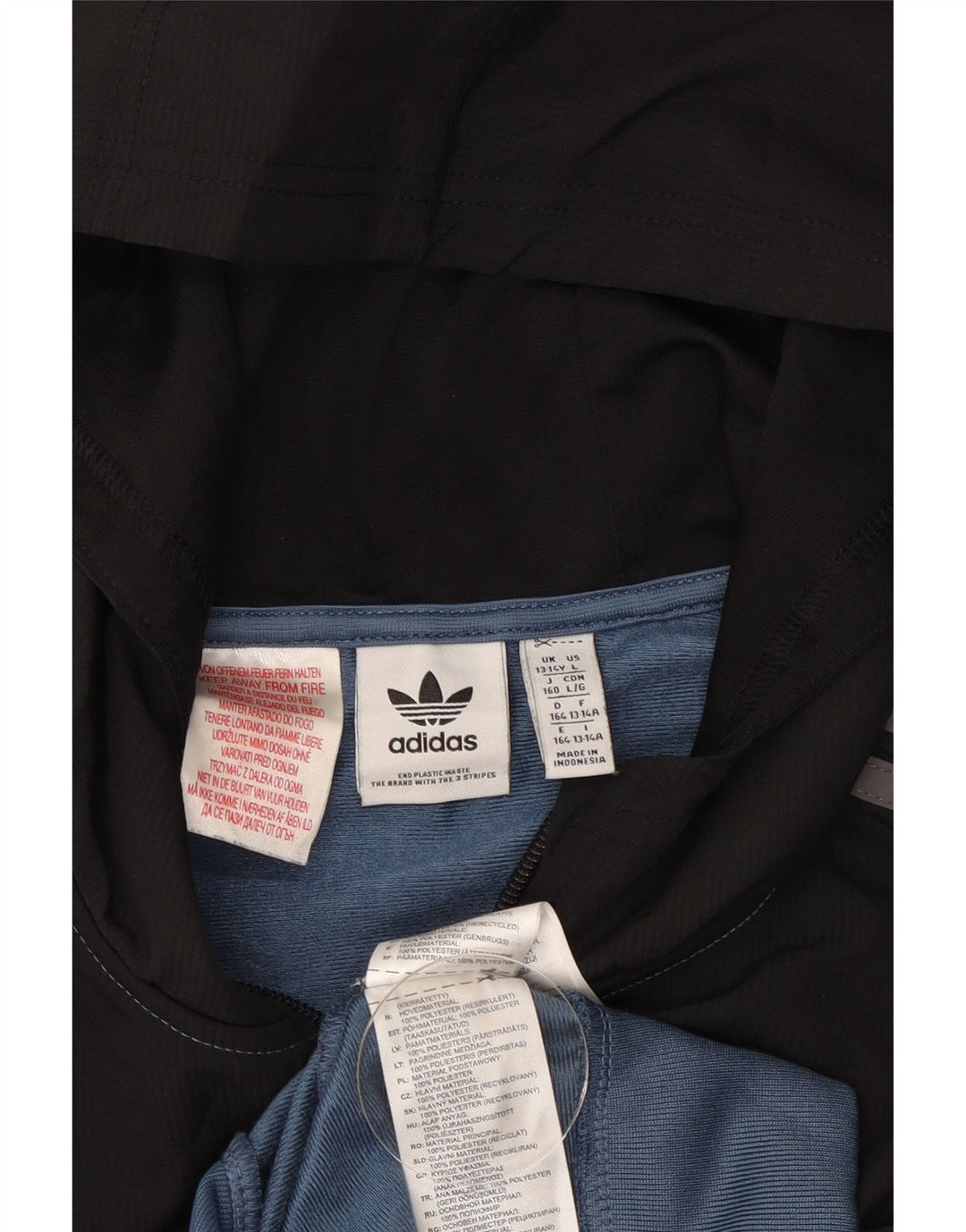 Giacca da tuta da ragazzo Adidas 13-14 anni in poliestere color block blu