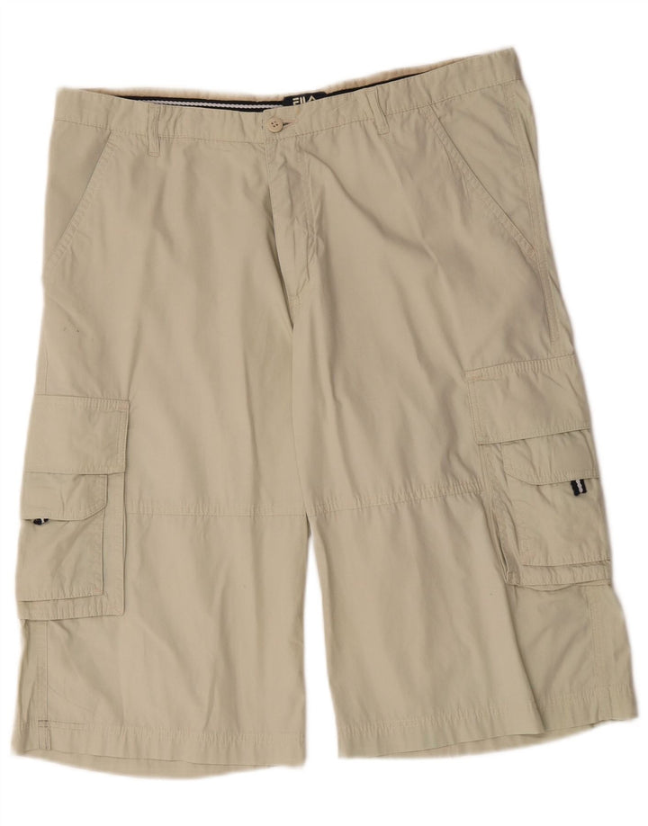 Pantaloncini cargo da uomo FILA W36 grandi in cotone beige