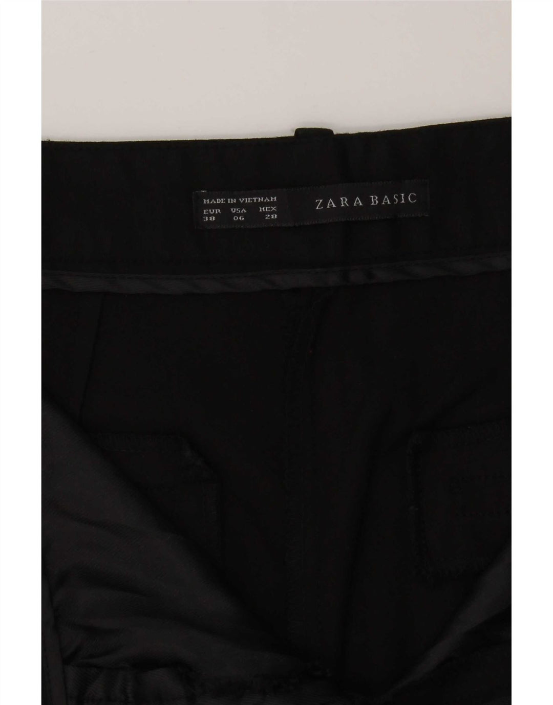 Pantaloni corti slim da donna Zara EU 38 piccoli W28 L25 neri