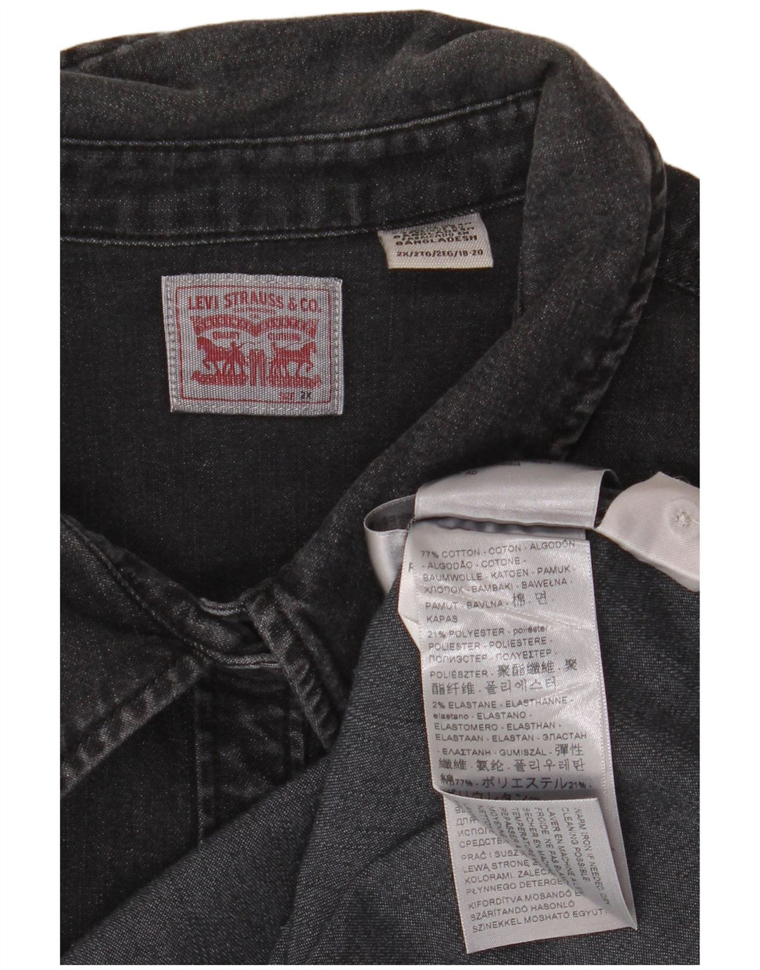Camicia di jeans da donna Levi's UK 20 2XL cotone nero