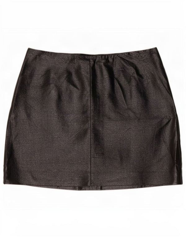 Minigonna da donna in ecopelle Marks & Spencer UK 18 XL W36 Nera